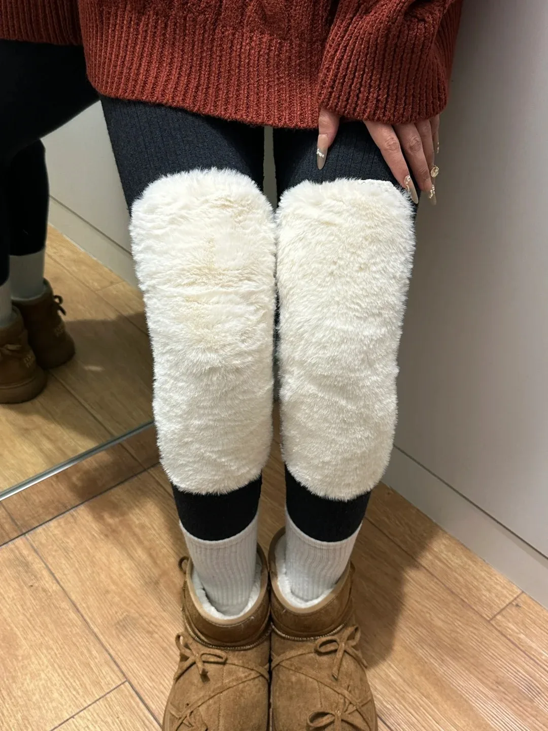 Thickened Fleece Lined Winter Warm Wool Cotton Pants Women's High Waist Thermal Trousers Cold Proof Home Clothes for All Ages