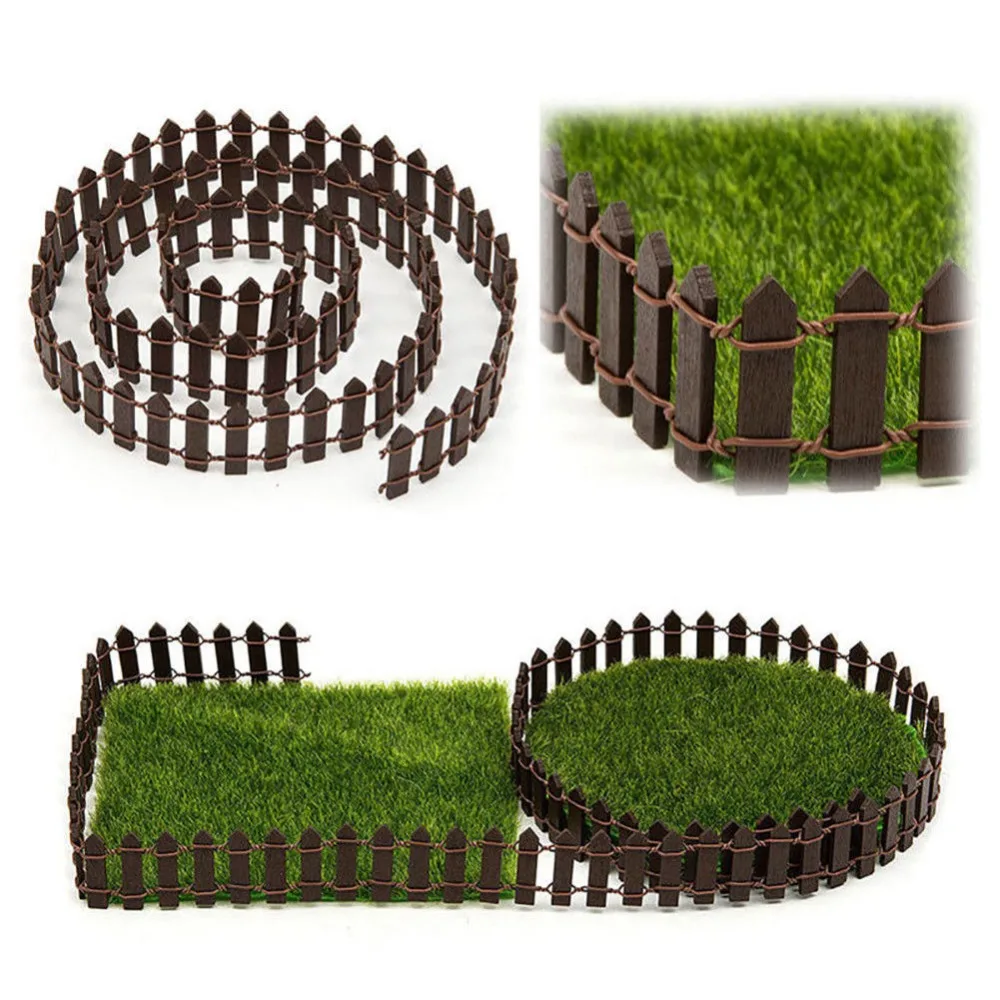 Miniature Garden Fence Decoration Wood DIY Fairy Accessories Plant Border Ornament Dollhouse Gates Gates Decor White/Coffee