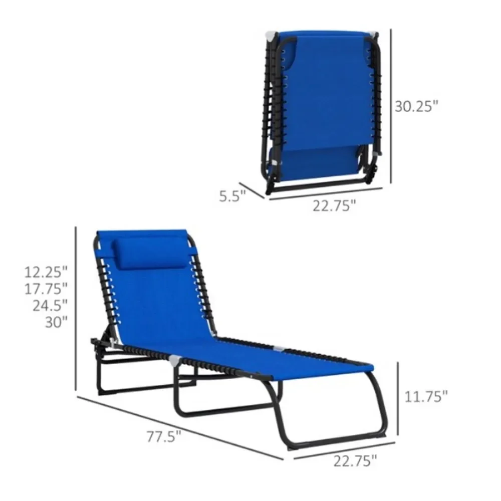 Foldable Lounge Chair, Easy To Transport and Store, and Coated with Waterproof Powder Coating, Portable Beach Chair