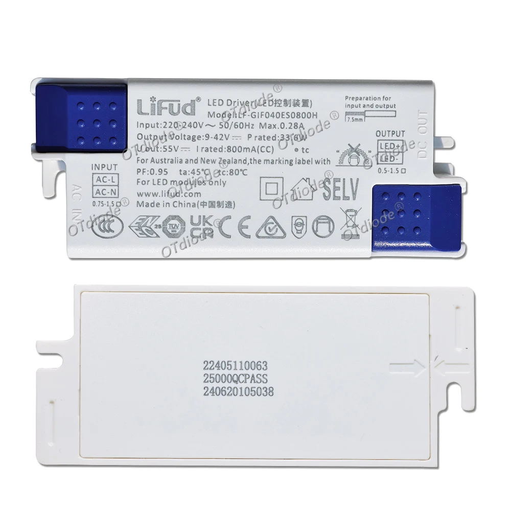 Lifud LED Driver DC9-42V 30W-40W LF-GIF040ES 800mA 850mA 900mA 950mA 1000mA 1050mA No Flicker 0.95PF For Panel Light Transformer