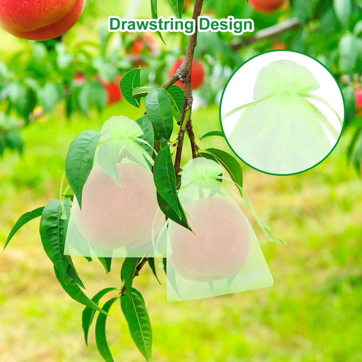 100pcs Fruit Protection Net Bags Pest Control Anti-Bird Netting Strawberry Mesh Bag Vegetable Netting Cover Gardening Tool