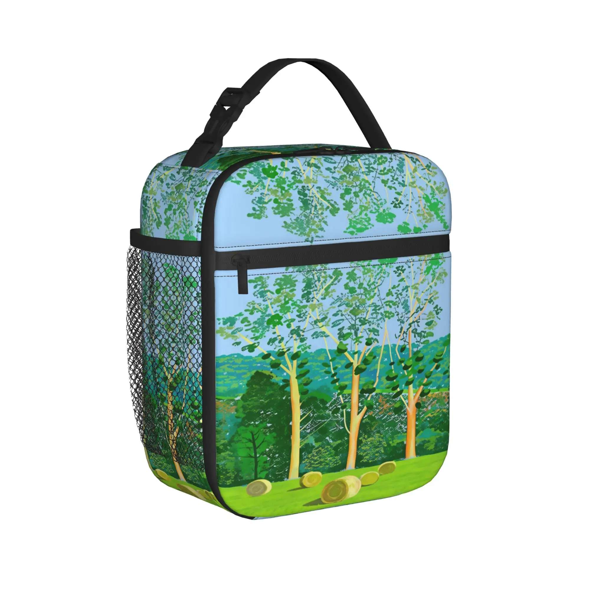 David Hockney Art   Three Trees Beautiful Poster Lunch Bag For Adult  Designer Lunch Box Casual Outdoor Picnic Cooler Bag