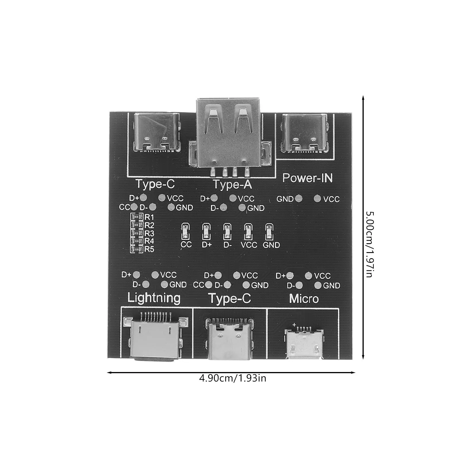 جهاز اختبار كابل USB لوحة اختبار خط البيانات أداة كشف ماس كهربائى سريعة عالية الدقة مدقق شحن محمول لـ Usb C