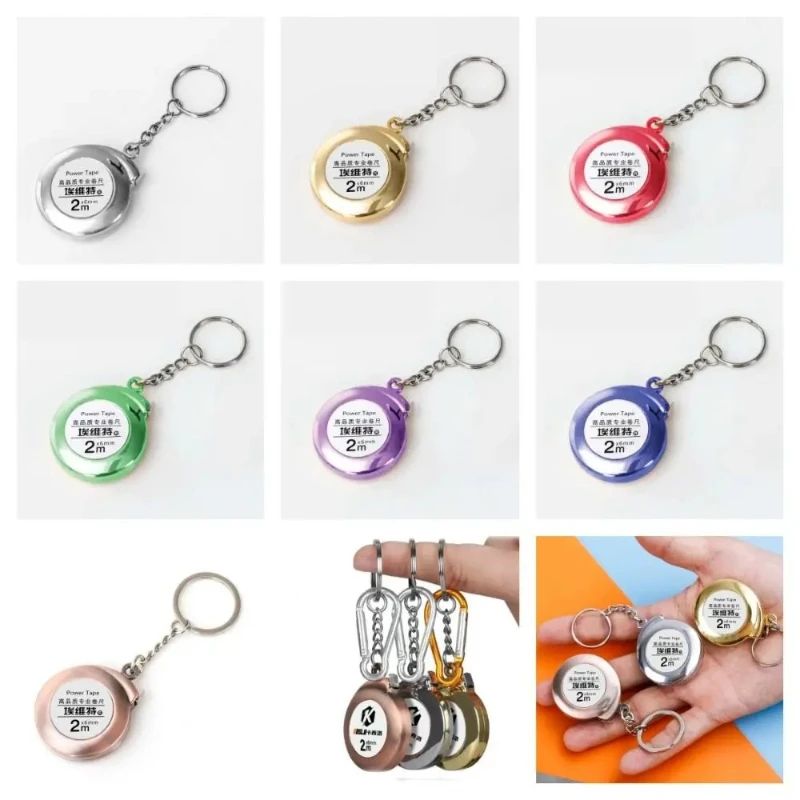Gift Roulette Retractable Ruler Delicate Mini Keychain Tape Multipurpose Keychain Steel Tape Measure Measuring Instruments