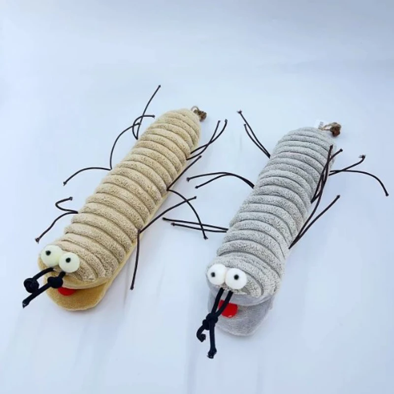 Pet Cat Plush Toy Millipede Shape Cat Chew Toy Contains Catnip Self Pleasure Interactive Cats Kicker Toys