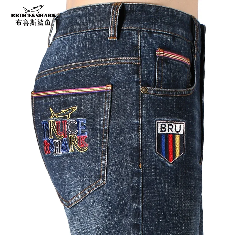 

2023 jeans men luxury Bruce & shark men's jeans winter Cotton Fashion casual straight soft loose super quality men's pants size