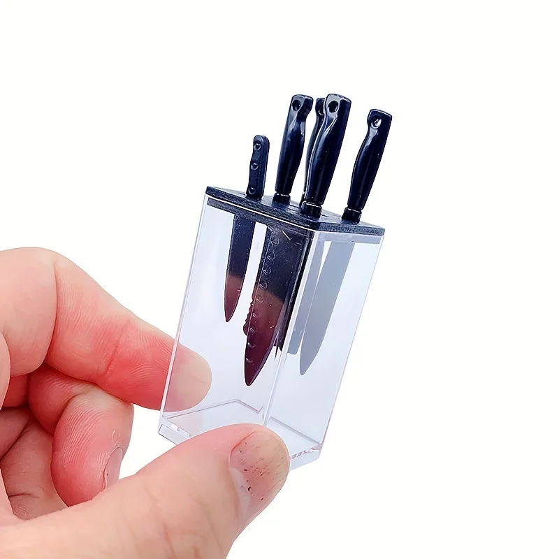 1 set scala 1/12 casa delle bambole mini coltello resto modello utensili da cucina accessori mini coltelli set Playhouse cucina modello di gioco alimentare