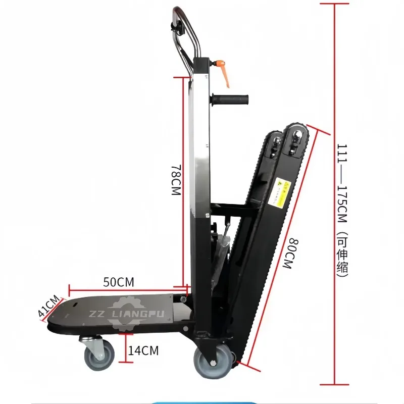 

Factory Customized Loading 500kg Motorised Hand Truck Carts Electric Stair Climber Crawler / Electric Stair Climbing Trolley