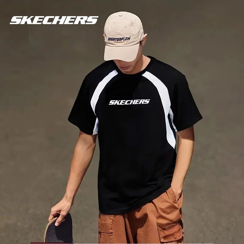 

Skechers Quick-Dry Short-Sleeved Men's Summer T-Shirt Official Sports Half-Sleeve Fitness Running Lightweight Shirt P225U126-001
