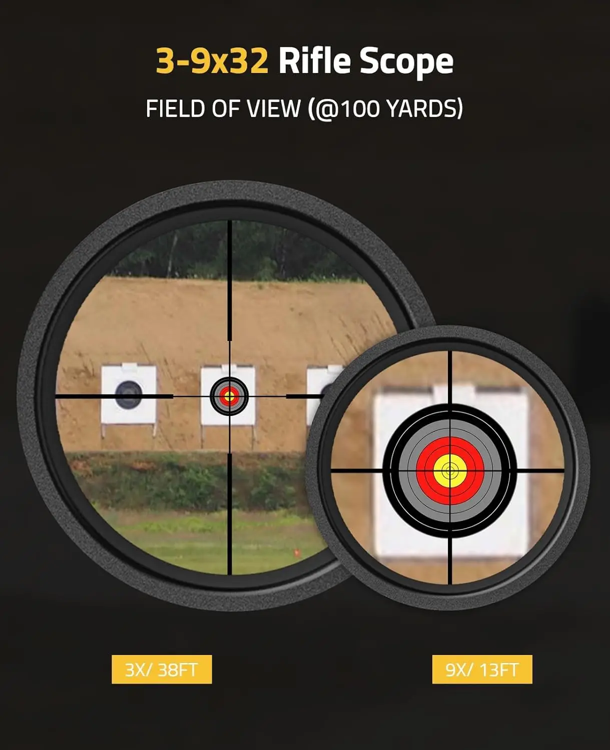 CVLIFE Rifle Scope 3-9x32 AO Optics Riflescope Sighting Crosshair Reticle Sights Adjustable Diopter for 11mm Dovetail Rail