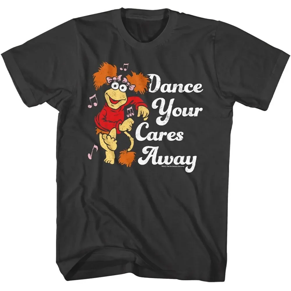 Fraggle Rock Dance Your Cares Away Heather Black T Shirt