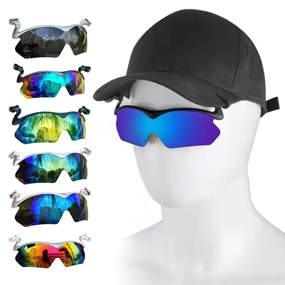 Gorra con Clip ajustable, gafas de sol deportivas, cubierta abatible con Clip en el sombrero, gafas de ciclismo, protección UV, gafas de sol polarizadas