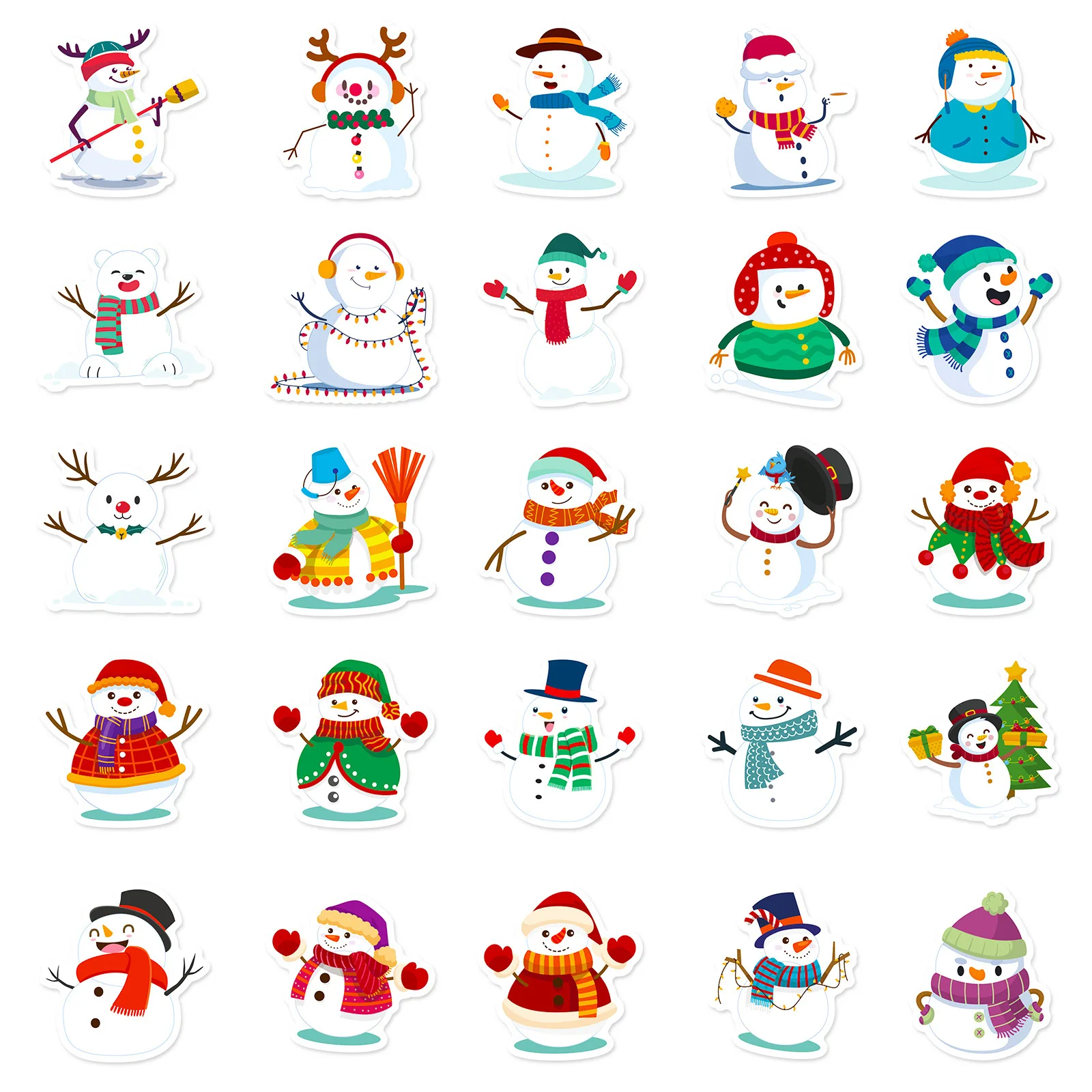 10/30/50PCS Merry Christmas Stickers Cartoon Graffiti Sticker Luggage Laptop Phone Guitar Car Bike Skateboard Decals Kids Toy