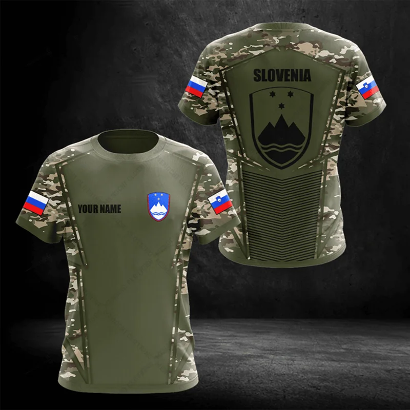 Slovenia Emblem Speed Style Customize Olive T-shirts Summer Unisex Tees Casual Short Sleeve Tops Adults and Kids Sportswear