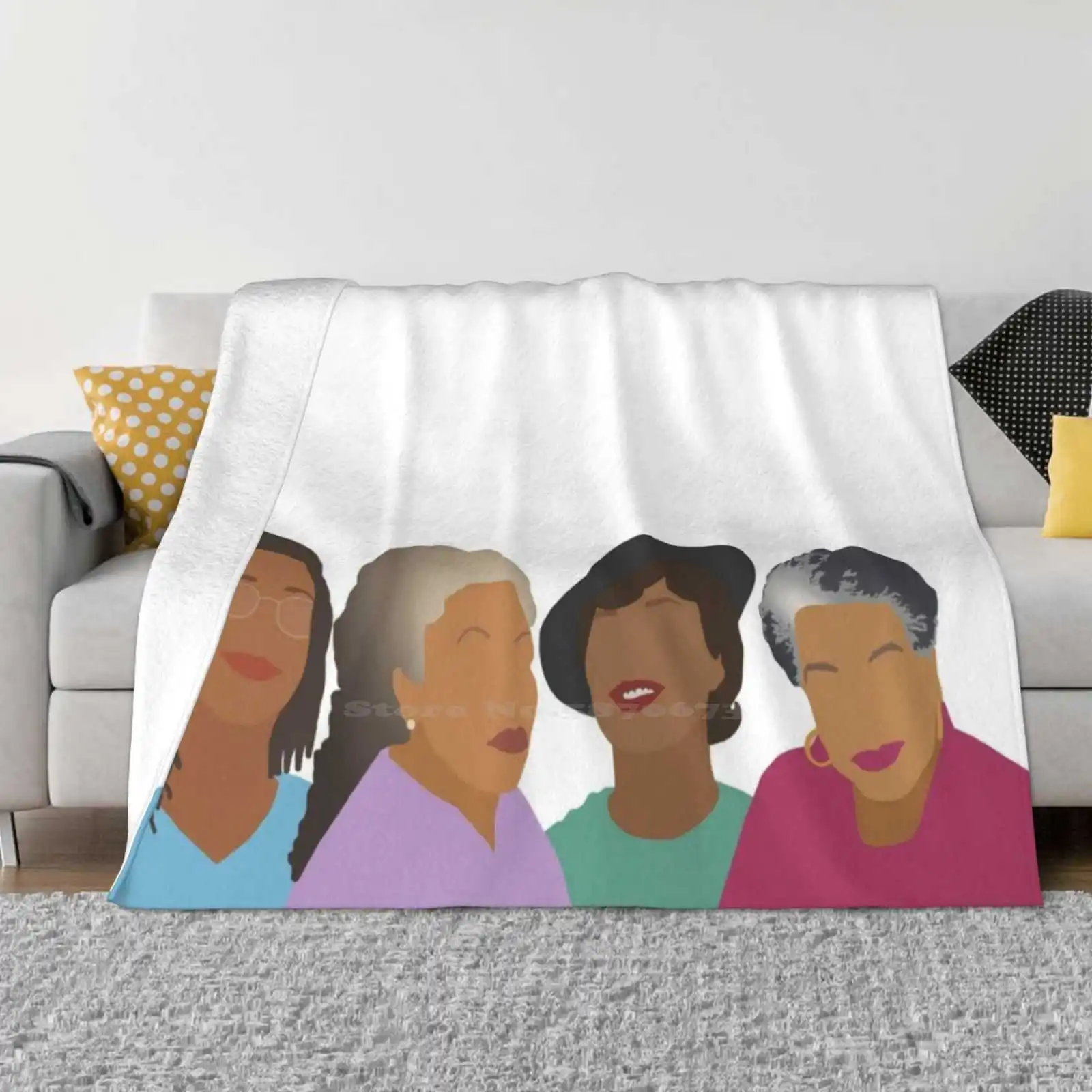 Squad Goals-Queens Of African American Literature Fashion Soft Warm Throw Blanket Ladies Women Literature Books Color Purple