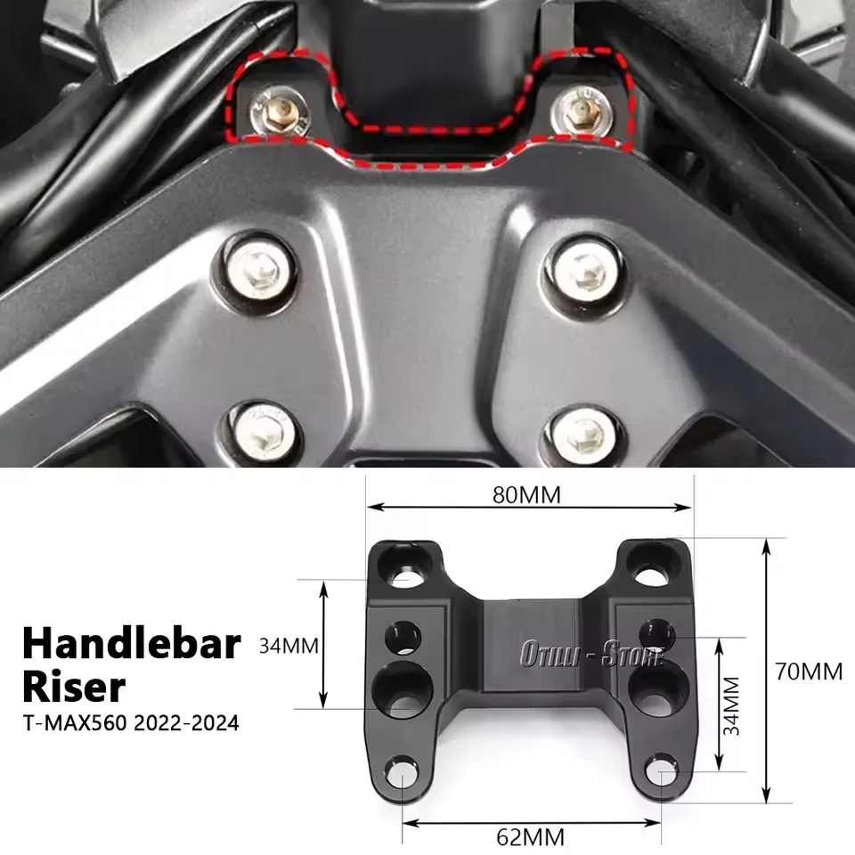 

Motorcycle Handlebar Riser Clamp Extend Handle Bar Adapter Mount Accessories For YAMAHA TMAX560 TMAXT-MAX 560 2022-2024