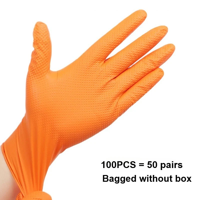Robuuste wegwerp nitrilhandschoenen 8Mil extra dikke monteurhandschoen met getextureerde grip Antislip veiligheidswerkhandschoenen - afbeelding 1