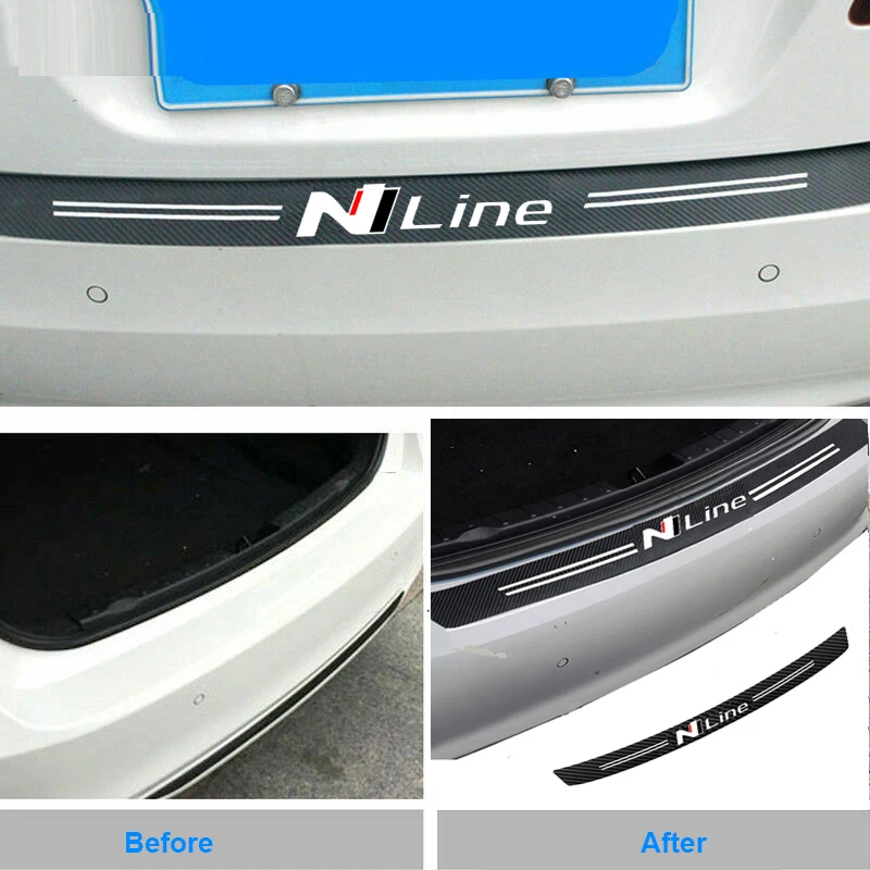 Nline Car Rear Bumper Protection Sticker For Hyundai Tucson IX35 Rena GV70 Kona SONATA I30 I10 Venue Veloster Elantra Ioniq I40