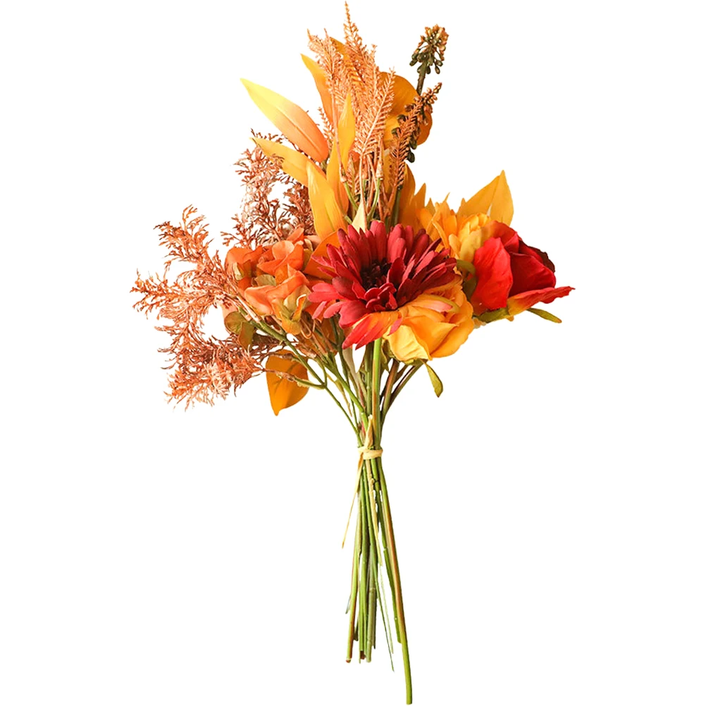 

Artificial Autumn Bouquet Fake Flower Arrangement For Thanksgiving Home Party Indoor Outdoor Decor Simulation Fall Bouquet