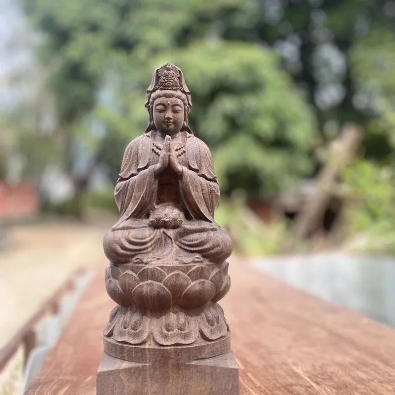 statuette-assise-de-guan-yin-kuan-yin-avec-base-lotus-sculptee-main-en-bois-fonce-ornement-spirituel-en-priere-pour-maison