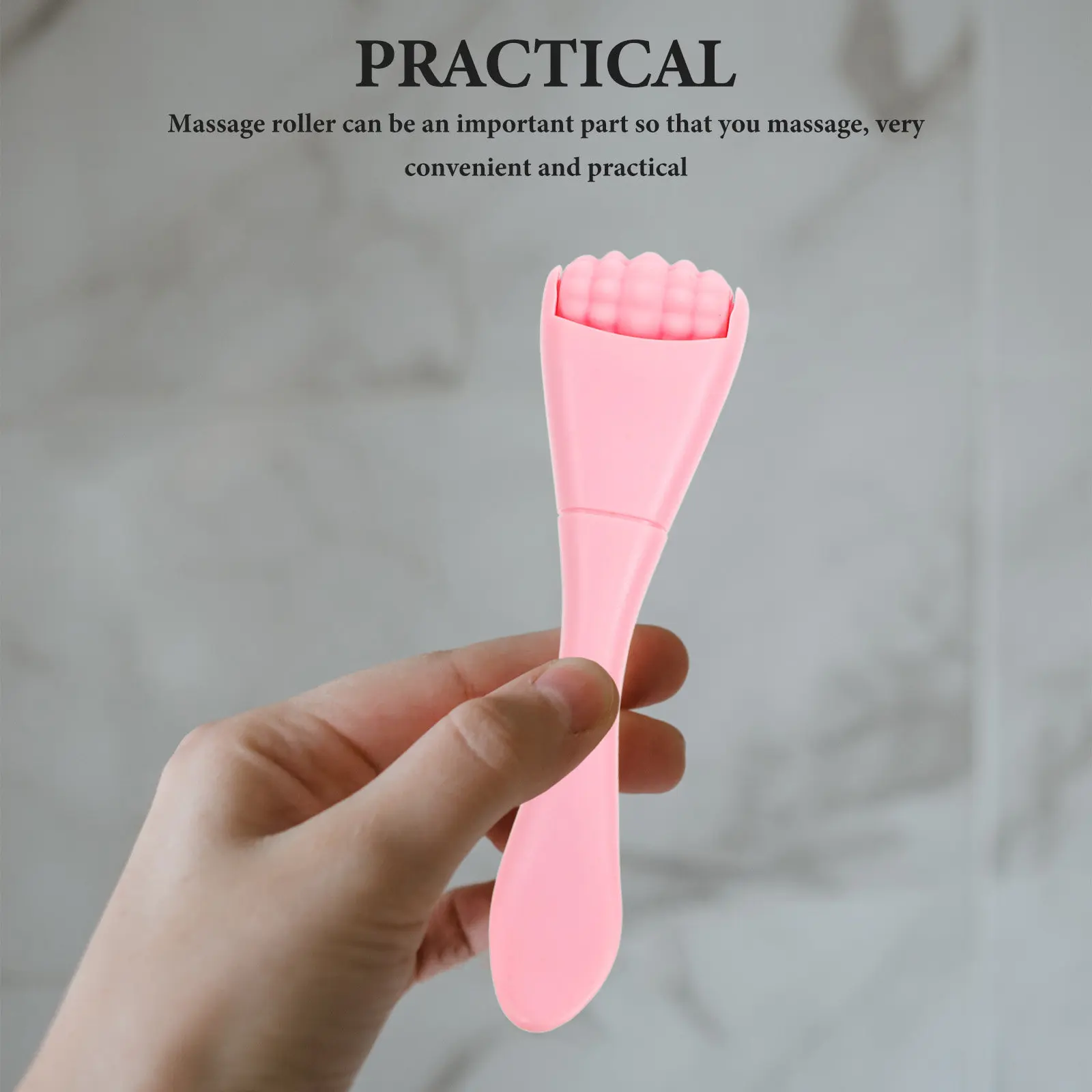 Dual-End Eye Cream Roller Massager Silicone Portable Compact Eye Massage Tool for Puffiness Dark Circles Relief Face Roller