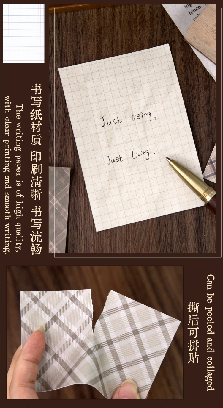 Journal GO Kreatives Kariertes Dekor Scrapbook Vintage Materialpapier-Set DIY Journal Collage Planer Tagebuch Dekor Hintergrundpapier – Detail 5