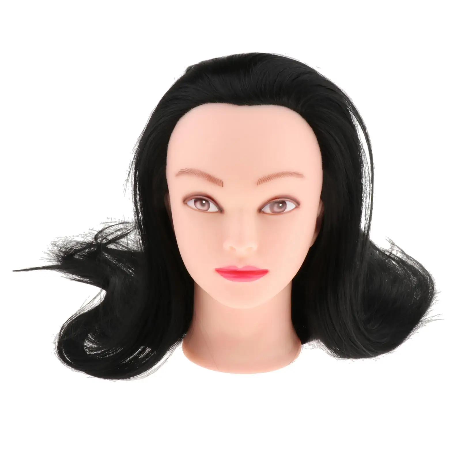 Head Synthetic Fiber Hair 24.8 inch Long Hair Styling  Cosmetology Doll Head Hairdressing for Cutting Braiding Practice