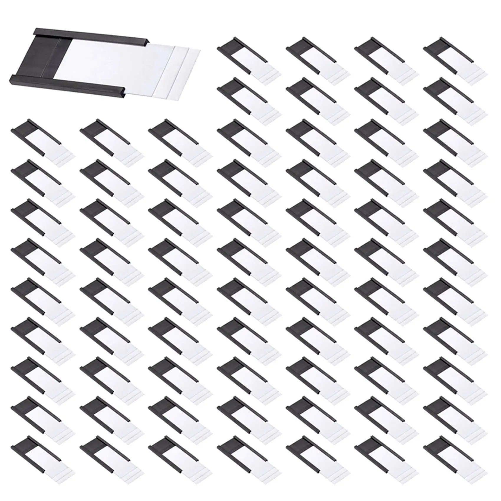 

200Pcs Magnetic Label Holders With Magnetic Data Card Holders With Clear Plastic Protectors For Metal Shelf (1 X 2Inch)