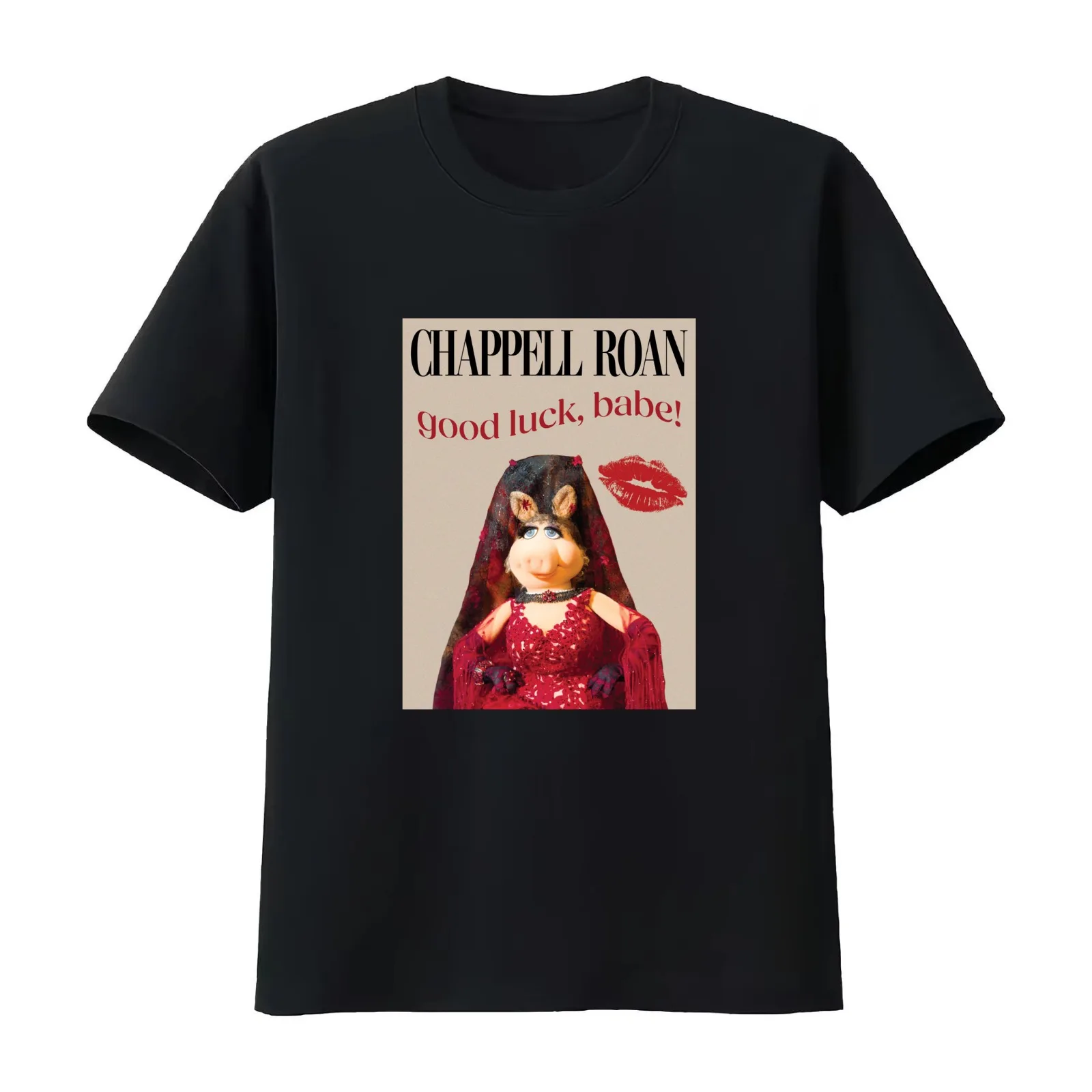 Chappell Roan Good Luck Babe Miss Piggy T-Shirt Summer Casual Cotton Tee Oversized Streetwear Tops Vintage Graphic Print
