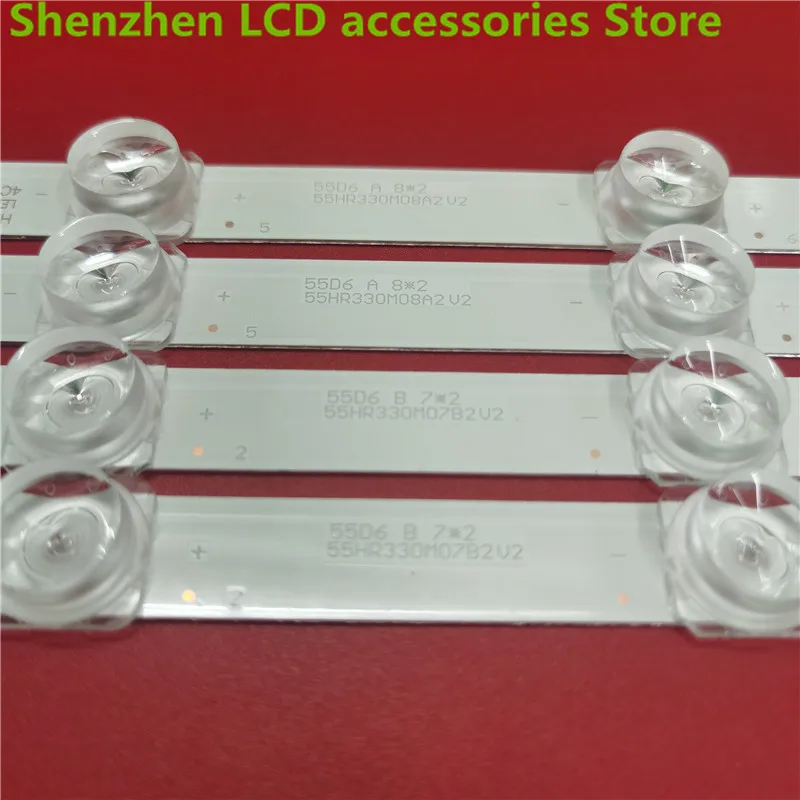 4piece/lot   FOR  NEW55A660U/55V2  4C-LB5507-HR02J 4C-LB5508-HR02J  LCD TV backlight  100%new   470+573MM 6V 7+8LED