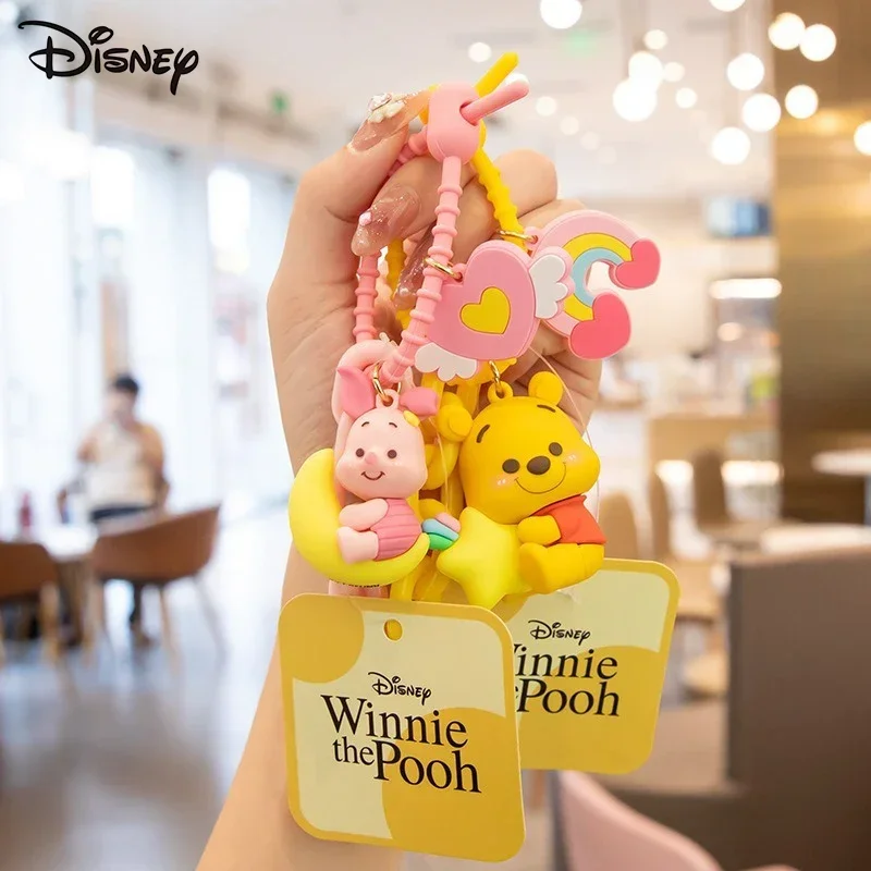 Disney Winnie The Pooh Keychain Action Anime Figures Tigger Eeyore Piglet Pendant Cartoon Car Backpack Ornaments Kids Gifts