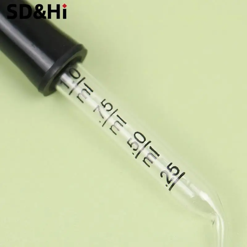 5pcs Multi-purpose Droppers Glass Scale Dropper Rubber Head Scale Pipette Dropper Essential Oil Bottle Straw For School Home