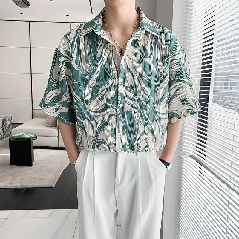 

Casual Chic Slim Fit Premium Short Sleeve Shirt Men Trendy Versatile Fashionable