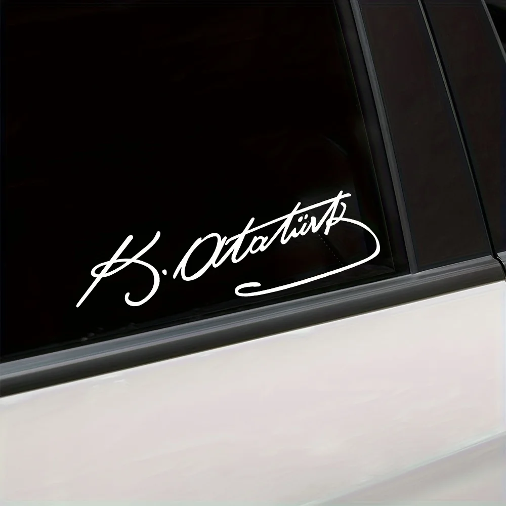 Ataturk Signature Sticker Scratch Resistant Vinyl Decal Car Body Decoration Auto Exterior Accessories