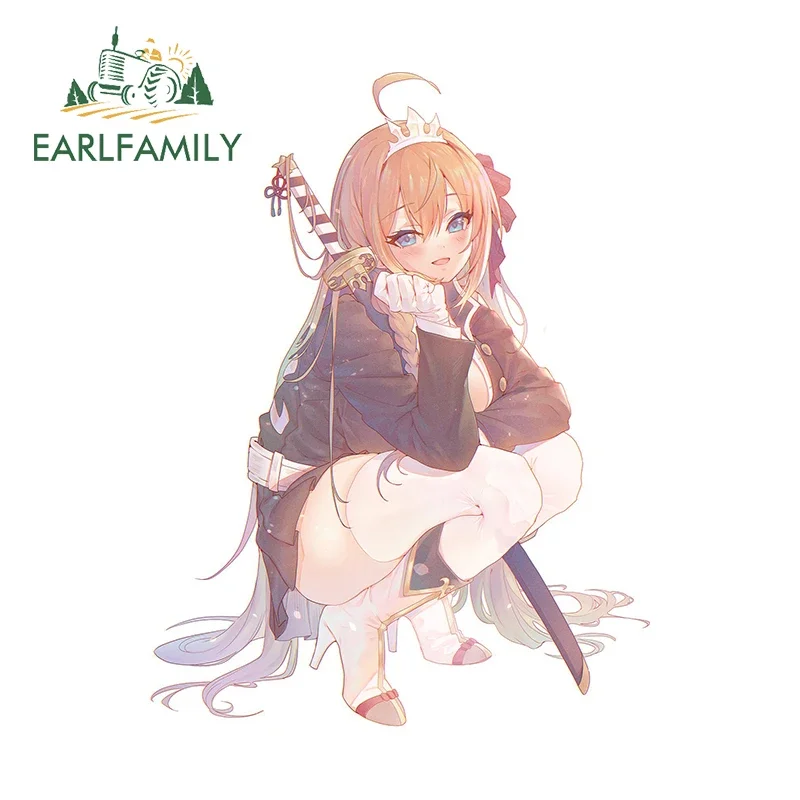 EARLFAMILY 13cm X 9.9cm For Princess Connect Cute Girl Car Stickers Sunscreen Vinyl Decals Scratch-Proof Trunk Motorcycle