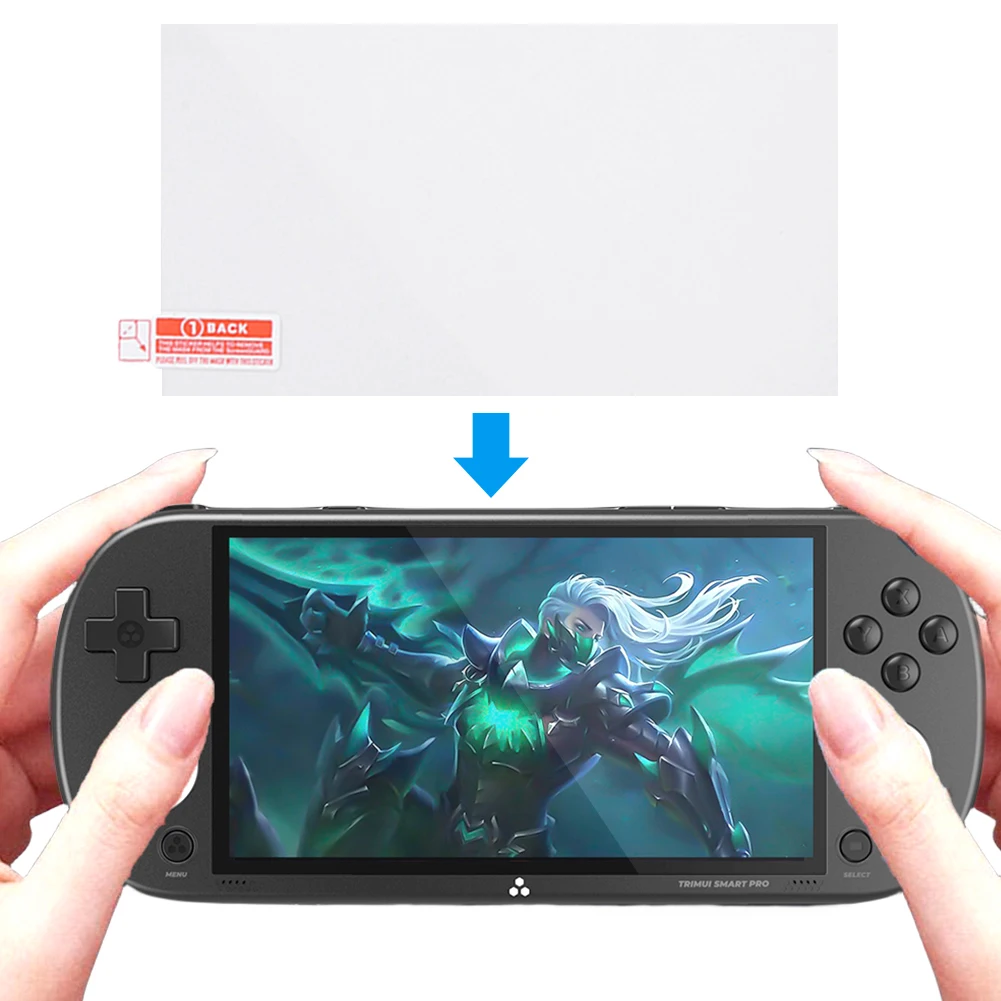 強化ガラスフィルム付きハードEVAキャリングケース ハンドヘルドゲームコンソールケース 防水 Trimui Smart Proハンドヘルドゲームコンソール用