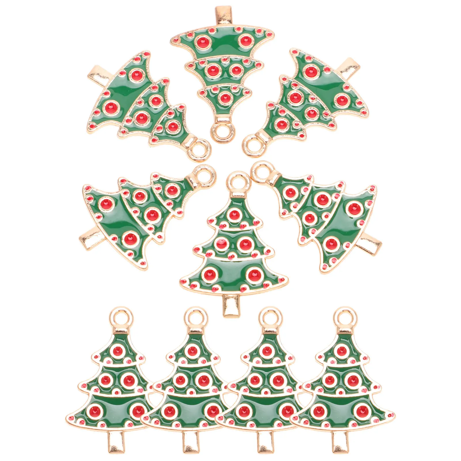10 stuks kerstboom hanger xmas emaille diy oorbellen sieraden accessoires ketting armband maken bedels vakantie cadeau