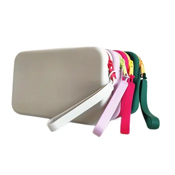 Bolsa cosmética feminina de grande capacidade, bolsa de maquiagem de silicone com zíper, organizador de viagem portátil para armazenamento de cosméticos e pincéis de maquiagem