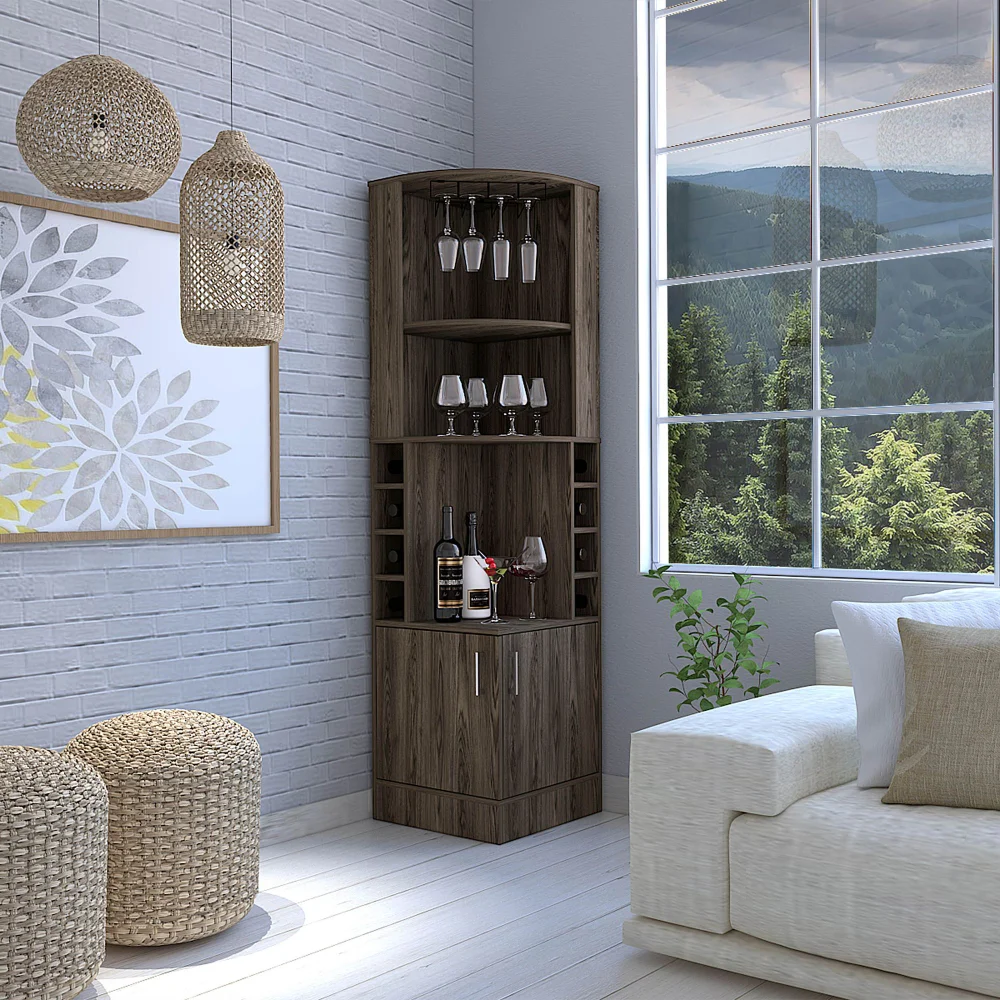 

71 Inch Corner Wine Cabinet for Dining Room, Kitchen Corner Storage Cabinet with Doors, Tall Corner Bar Cabinet