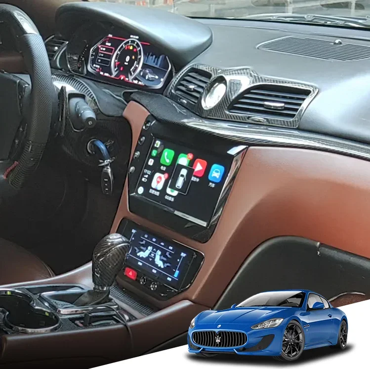 For Maserati GT/GC GranTurismo 2007-2017 Carbon Fiber Car Radio AC 2Din Android 256G Board Multimedia Player Auto Head Unit