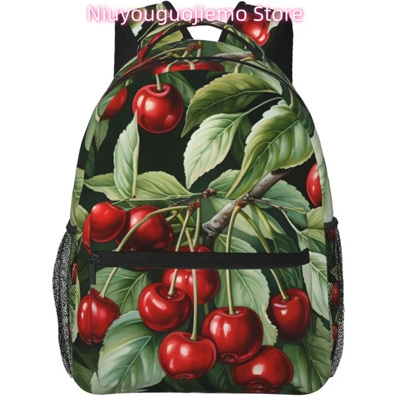 

laptop bag back to school Cute Summer Cherry Lightweight Laptop Backpack Lightweight Multipurpose Travel Casual Daypack Unisex
