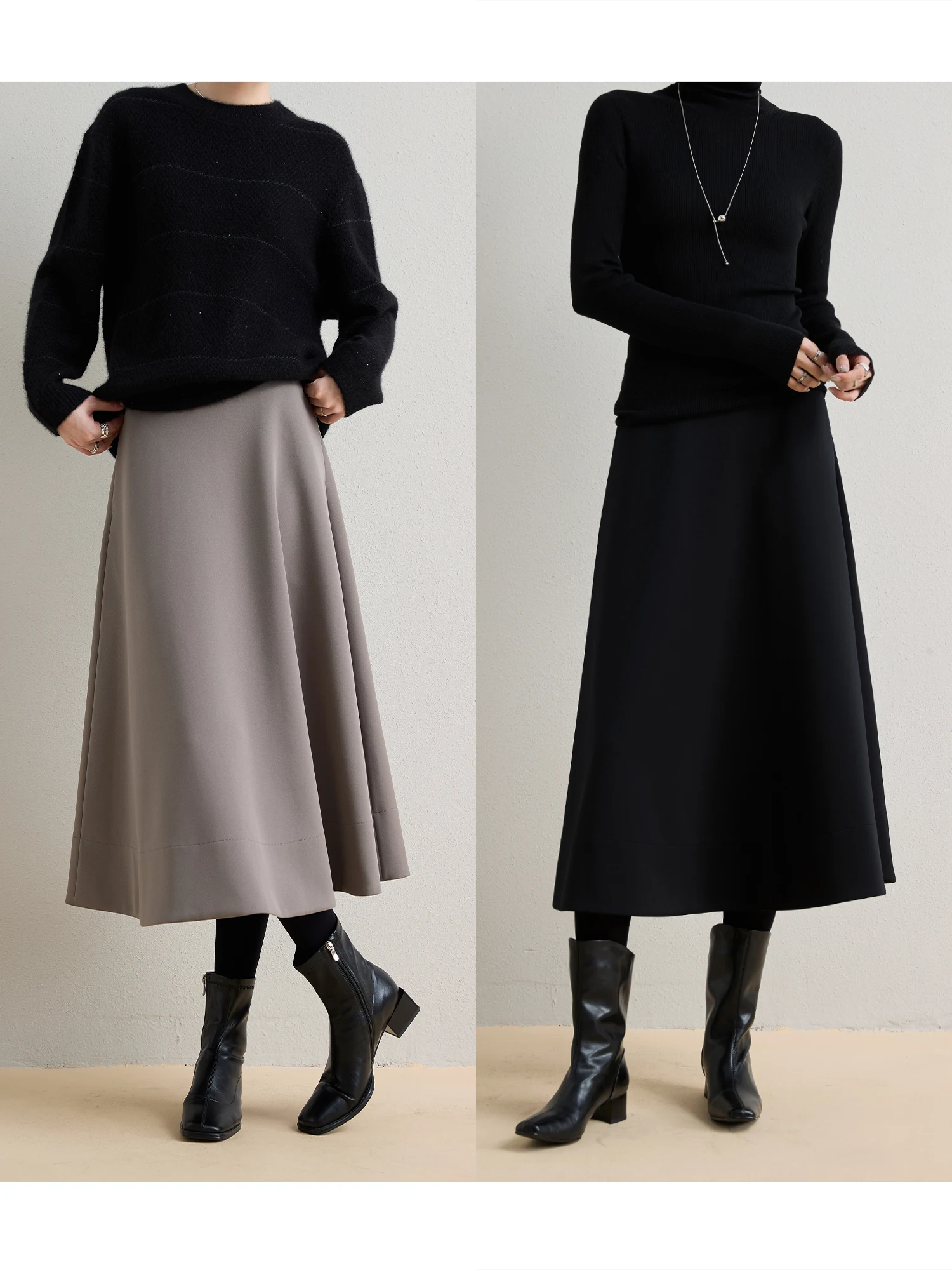 

Юбка А-силуэта с высокой талией Ele, серия Quiet Luxury Dr ChangDX, юбка «Эйфелева башня», полиэстер, средняя эластичность, для повседневной носки