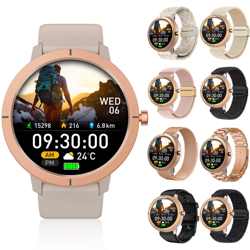 2026 Outdoor 170+ Sport Compass DM76 GPS Smart Watch BT Call 1.32Inch AMOLED 5ATM 50M Waterproof Lady Fitness Tracker Smartwatch view 5