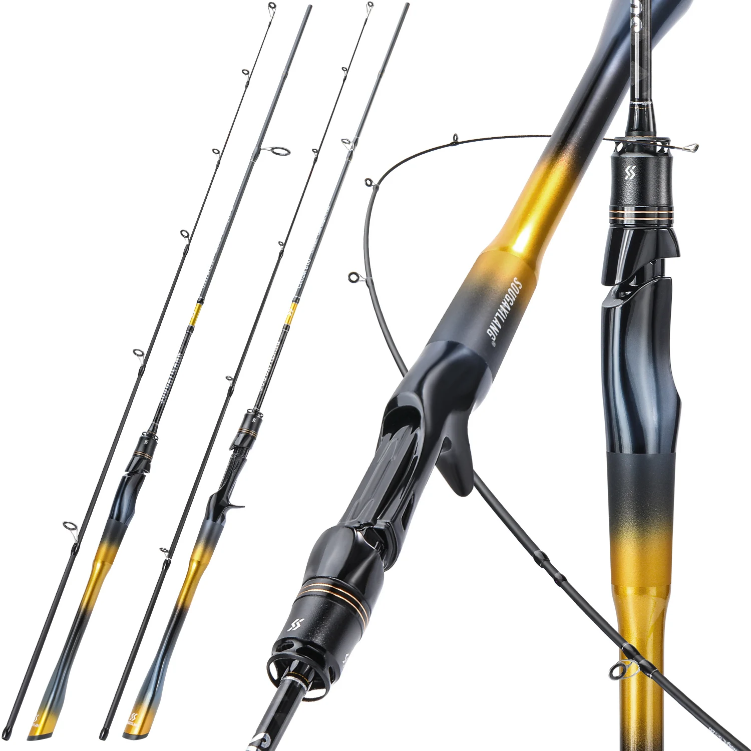 

Удилище спиннинговое Sougayilang 1.8/2.1м, 2 секции, из углеродного волокна, для ловли на приманку, макс. нагрузка 14 фунтов, для ловли баса, форели, пресноводной рыбалки, Pesca