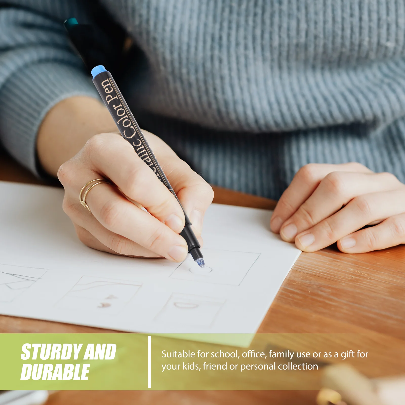 20Pcs Metallic Color Pens Medium Tip Light Durable for School Office DIY Diary Scrapbook Drawing Metallic Color Pen