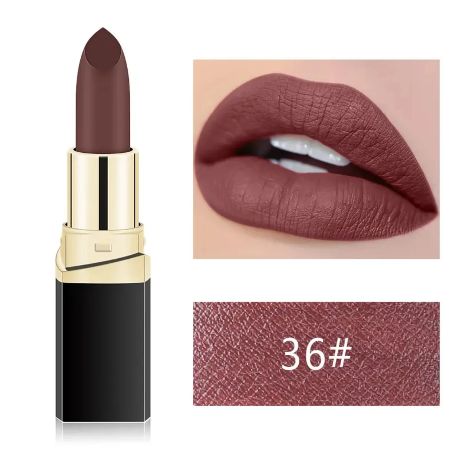 Velvety MISS ROSE Chocolate Matte Classic Sexy Lipstick – langanhaltender feuchtigkeitsspendender Lippenstift für ein makelloses Finish und Irresisti