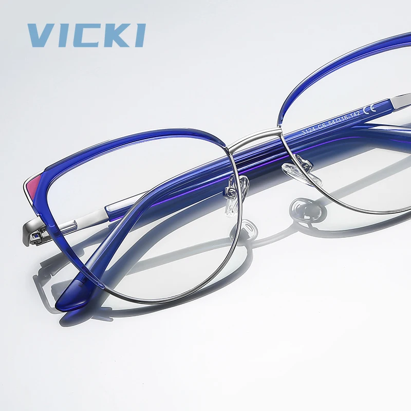 VICKI Photochromic popolare supporto per occhiali per gatti a doppio colore può essere personalizzato occhiali Multi-focus da prescrizione PFD3124