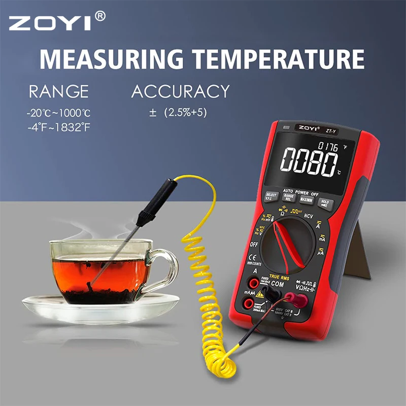 Imagem -05 - Zoyi-high-precision Faixa Automática Multifuncional Multímetro Digital Anti-burn Inteligente Zt-y Manutenção Eletricista