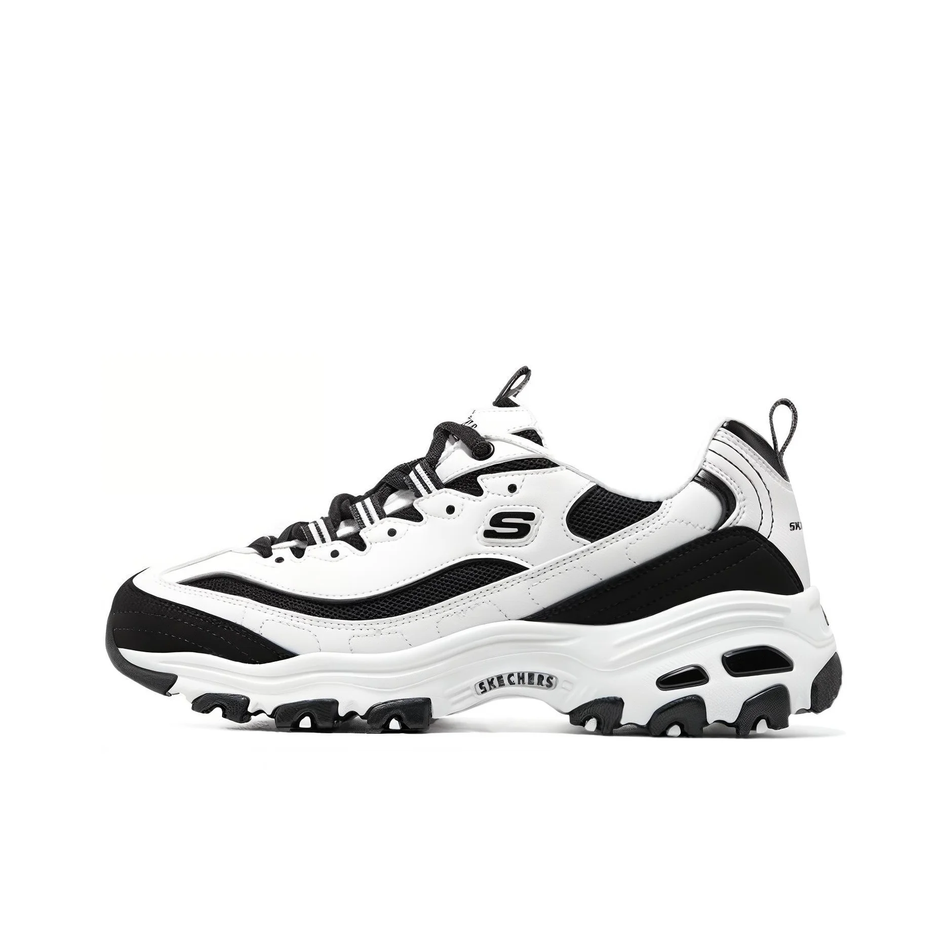 Skechers D'Lites 1.0 Low top Casual Shoes Women's White Black 896121-WBK