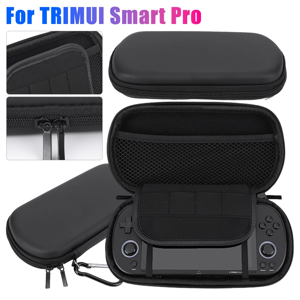 حقيبة حمل Trimui Smart Pro مع طبقة من الزجاج المقسى (اختياري) لحقيبة منظم وحدة التحكم في الألعاب المحمولة Trimui Smart Pro